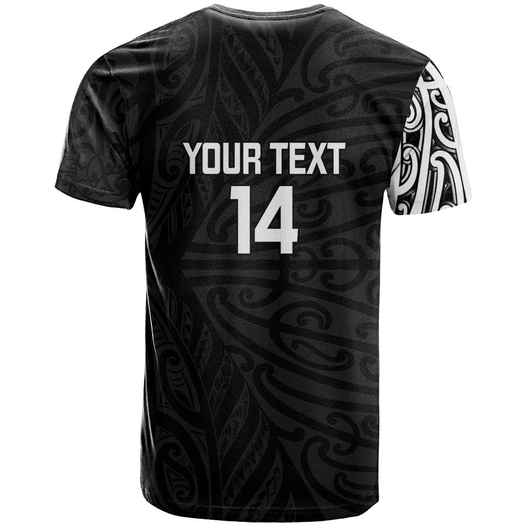 New Zealand Silver Fern Rugby Custom T Shirt Maori Koru Go Black Fern - Polynesian Pride