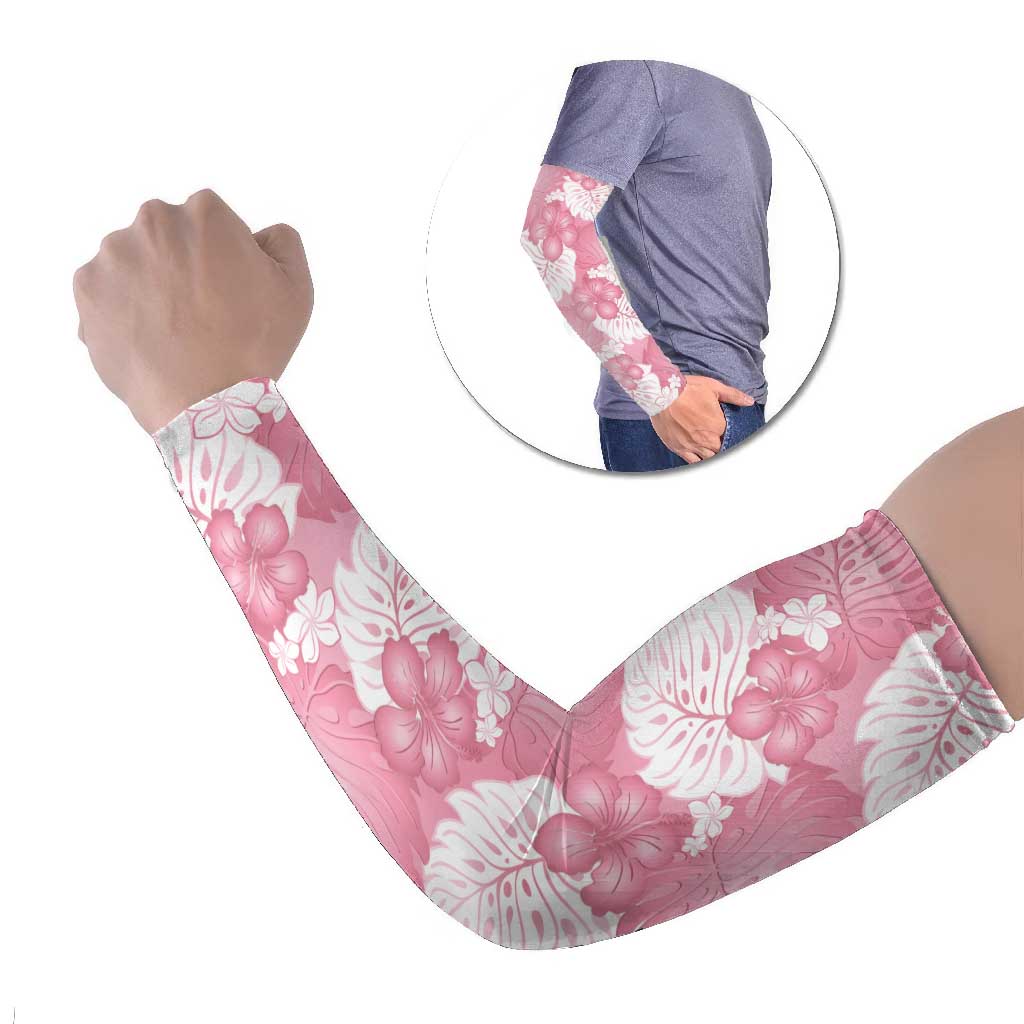 Pink Aloha Hawaii Arm Sleeves Monstera Hibiscus Plumeria Seamless Vibes - Polynesian Pride
