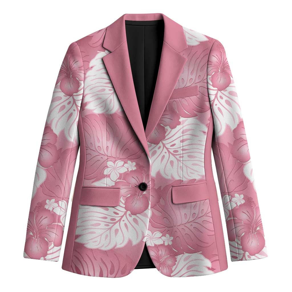 Pink Aloha Hawaii Blazer Monstera Hibiscus Plumeria Seamless Vibes - Polynesian Pride