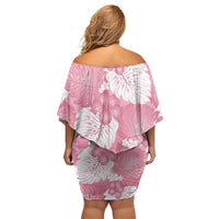 Pink Aloha Hawaii Family Matching Off Shoulder Short Dress and Hawaiian Shirt Monstera Hibiscus Plumeria Seamless Vibes LT14 - Polynesian Pride