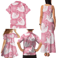 Pink Aloha Hawaii Family Matching Tank Maxi Dress and Hawaiian Shirt Monstera Hibiscus Plumeria Seamless Vibes LT14 - Polynesian Pride