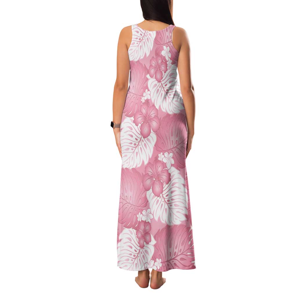 Pink Aloha Hawaii Family Matching Tank Maxi Dress and Hawaiian Shirt Monstera Hibiscus Plumeria Seamless Vibes LT14 - Polynesian Pride