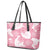 Pink Aloha Hawaii Leather Tote Bag Monstera Hibiscus Plumeria Seamless Vibes - Polynesian Pride