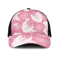 Pink Aloha Hawaii Mesh Trucker Cap Monstera Hibiscus Plumeria Seamless Vibes - Polynesian Pride
