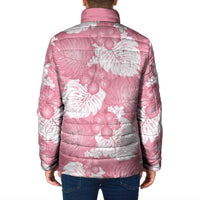 Pink Aloha Hawaii Padded Jacket Monstera Hibiscus Plumeria Seamless Vibes - Polynesian Pride