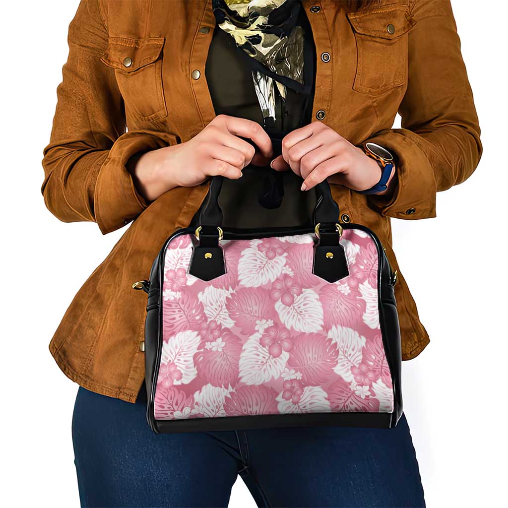 Pink Aloha Hawaii Shoulder Handbag Monstera Hibiscus Plumeria Seamless Vibes - Polynesian Pride