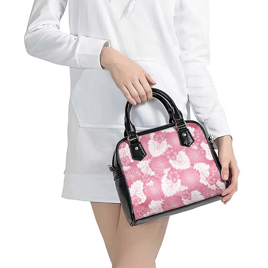 Pink Aloha Hawaii Shoulder Handbag Monstera Hibiscus Plumeria Seamless Vibes - Polynesian Pride