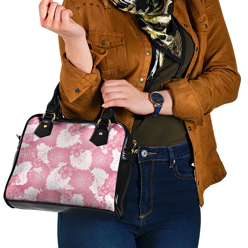 Pink Aloha Hawaii Shoulder Handbag Monstera Hibiscus Plumeria Seamless Vibes - Polynesian Pride