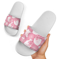 Pink Aloha Hawaii Slide Sandals Monstera Hibiscus Plumeria Seamless Vibes LT14 - Polynesian Pride