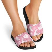 Pink Aloha Hawaii Slide Sandals Monstera Hibiscus Plumeria Seamless Vibes LT14 - Polynesian Pride