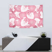 Pink Aloha Hawaii Tapestry Monstera Hibiscus Plumeria Seamless Vibes - Polynesian Pride