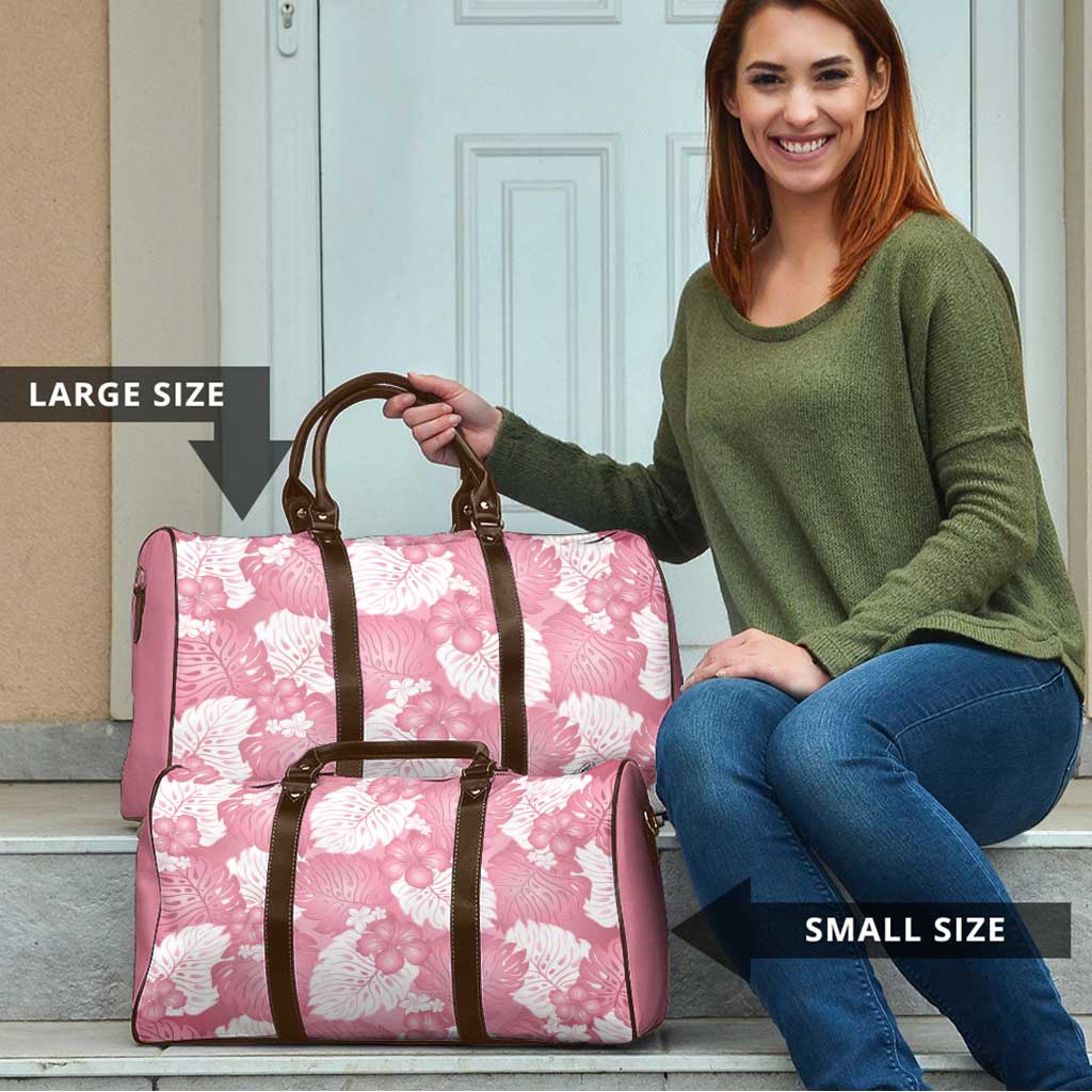 Pink Aloha Hawaii Travel Bag Monstera Hibiscus Plumeria Seamless Vibes - Polynesian Pride