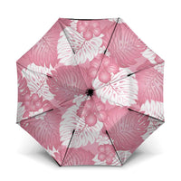 Pink Aloha Hawaii Umbrella Monstera Hibiscus Plumeria Seamless Vibes LT14 One Size Folded 11.42 inch Opened Diameter 37.4 inch Pink - Polynesian Pride