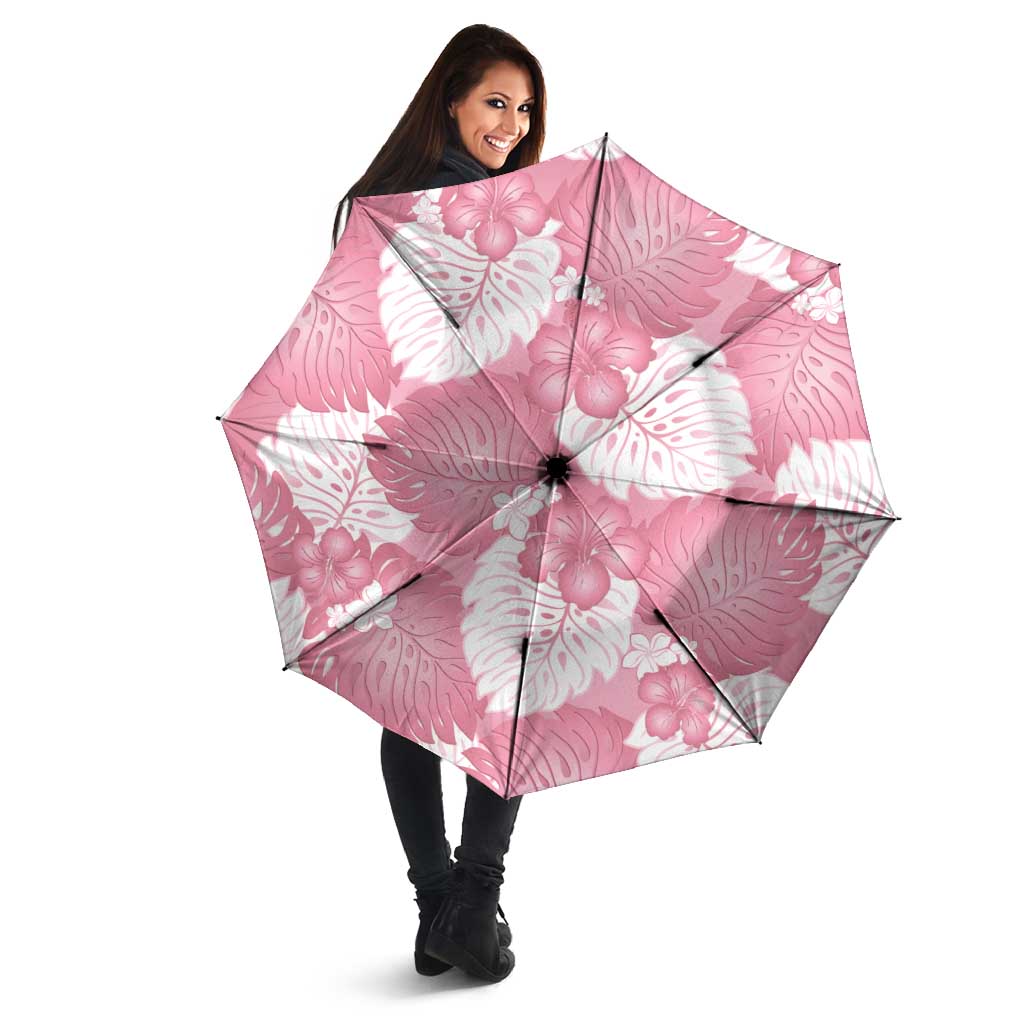 Pink Aloha Hawaii Umbrella Monstera Hibiscus Plumeria Seamless Vibes LT14 - Polynesian Pride
