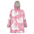 Pink Aloha Hawaii Wearable Blanket Hoodie Monstera Hibiscus Plumeria Seamless Vibes - Polynesian Pride