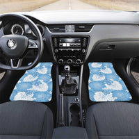 Blue Aloha Hawaii Car Mats Monstera Hibiscus Plumeria Seamless Vibes LT14 Set 2pcs - Front Blue - Polynesian Pride
