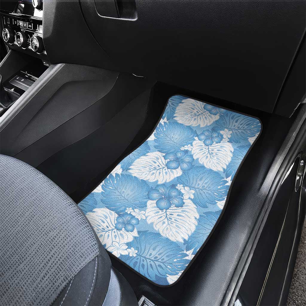 Blue Aloha Hawaii Car Mats Monstera Hibiscus Plumeria Seamless Vibes LT14 - Polynesian Pride