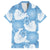 Blue Aloha Hawaii Family Matching Off The Shoulder Long Sleeve Dress and Hawaiian Shirt Monstera Hibiscus Plumeria Seamless Vibes - Polynesian Pride