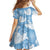 Blue Aloha Hawaii Family Matching Off Shoulder Maxi Dress and Hawaiian Shirt Monstera Hibiscus Plumeria Seamless Vibes - Polynesian Pride