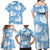 Blue Aloha Hawaii Family Matching Off Shoulder Maxi Dress and Hawaiian Shirt Monstera Hibiscus Plumeria Seamless Vibes - Polynesian Pride