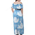 Blue Aloha Hawaii Family Matching Off Shoulder Maxi Dress and Hawaiian Shirt Monstera Hibiscus Plumeria Seamless Vibes - Polynesian Pride