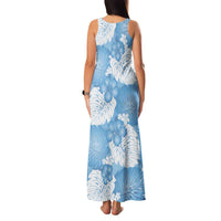 Blue Aloha Hawaii Family Matching Tank Maxi Dress and Hawaiian Shirt Monstera Hibiscus Plumeria Seamless Vibes LT14 - Polynesian Pride