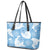 Blue Aloha Hawaii Leather Tote Bag Monstera Hibiscus Plumeria Seamless Vibes - Polynesian Pride