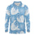 Blue Aloha Hawaii Long Sleeve Polo Shirt Monstera Hibiscus Plumeria Seamless Vibes - Polynesian Pride