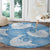 Blue Aloha Hawaii Round Carpet Monstera Hibiscus Plumeria Seamless Vibes - Polynesian Pride