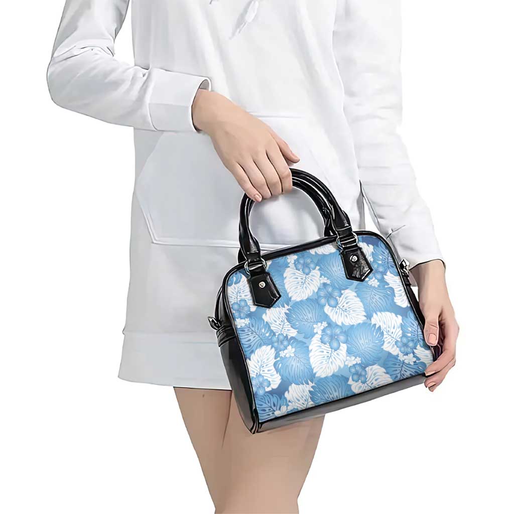 Blue Aloha Hawaii Shoulder Handbag Monstera Hibiscus Plumeria Seamless Vibes - Polynesian Pride