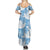 Blue Aloha Hawaii Summer Maxi Dress Monstera Hibiscus Plumeria Seamless Vibes - Polynesian Pride