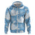 Blue Aloha Hawaii Zip Hoodie Monstera Hibiscus Plumeria Seamless Vibes - Polynesian Pride