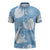Blue Aloha Hawaii Zipper Polo Shirt Monstera Hibiscus Plumeria Seamless Vibes - Polynesian Pride