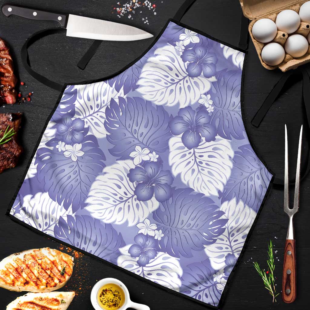 Purple Aloha Hawaii Apron Monstera Hibiscus Plumeria Seamless Vibes LT14 Purple - Polynesian Pride