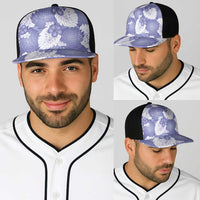 Purple Aloha Hawaii Baseball Net Cap Monstera Hibiscus Plumeria Seamless Vibes LT14 - Polynesian Pride