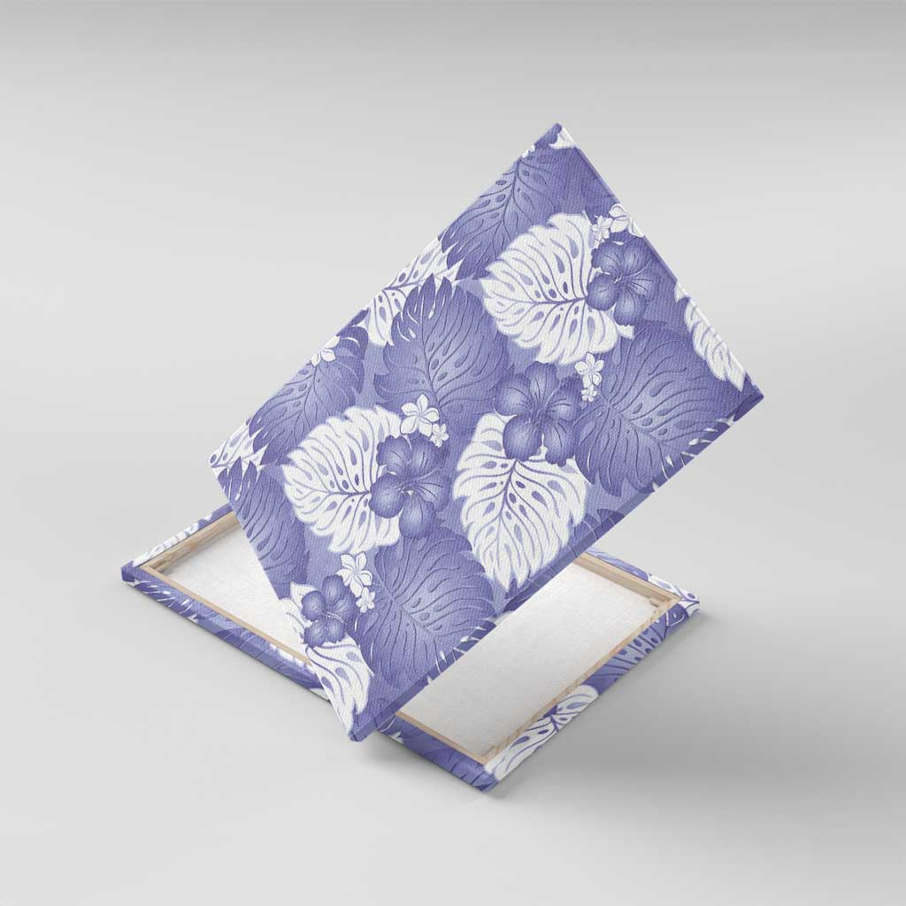 Purple Aloha Hawaii Canvas Wall Art Monstera Hibiscus Plumeria Seamless Vibes - Polynesian Pride