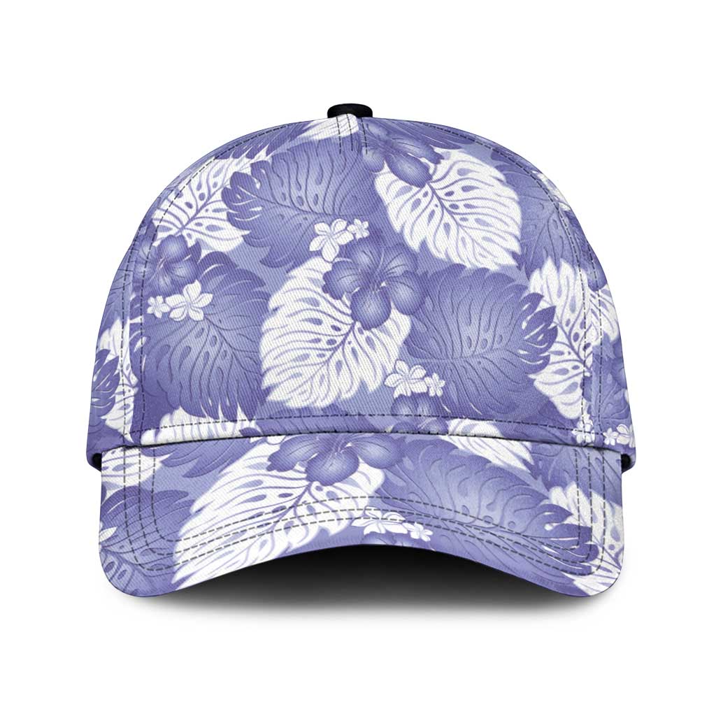 Purple Aloha Hawaii Classic Cap Monstera Hibiscus Plumeria Seamless Vibes - Polynesian Pride