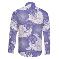 Purple Aloha Hawaii Family Matching Off The Shoulder Long Sleeve Dress and Hawaiian Shirt Monstera Hibiscus Plumeria Seamless Vibes - Polynesian Pride