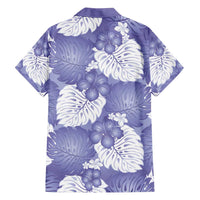 Purple Aloha Hawaii Family Matching Off Shoulder Short Dress and Hawaiian Shirt Monstera Hibiscus Plumeria Seamless Vibes LT14 - Polynesian Pride