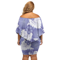 Purple Aloha Hawaii Family Matching Off Shoulder Short Dress and Hawaiian Shirt Monstera Hibiscus Plumeria Seamless Vibes LT14 - Polynesian Pride