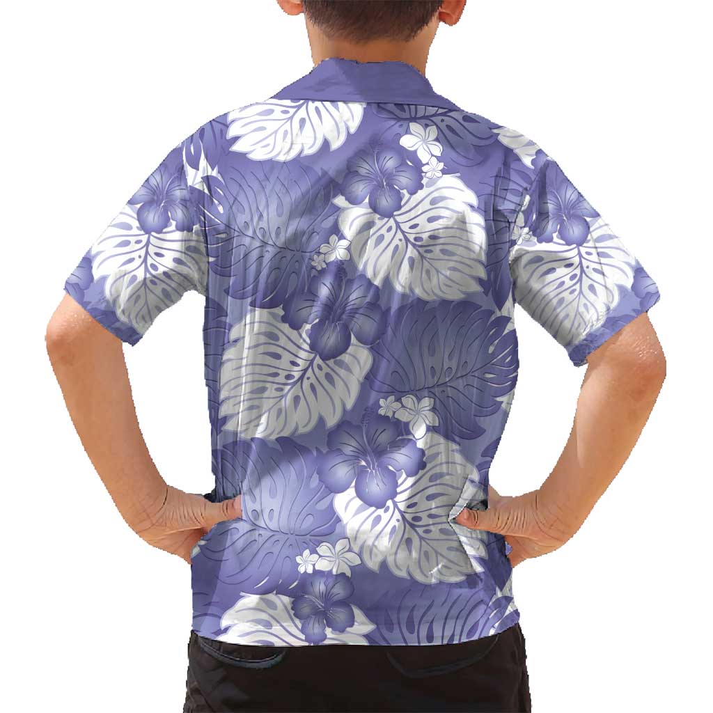 Purple Aloha Hawaii Family Matching Tank Maxi Dress and Hawaiian Shirt Monstera Hibiscus Plumeria Seamless Vibes LT14 - Polynesian Pride