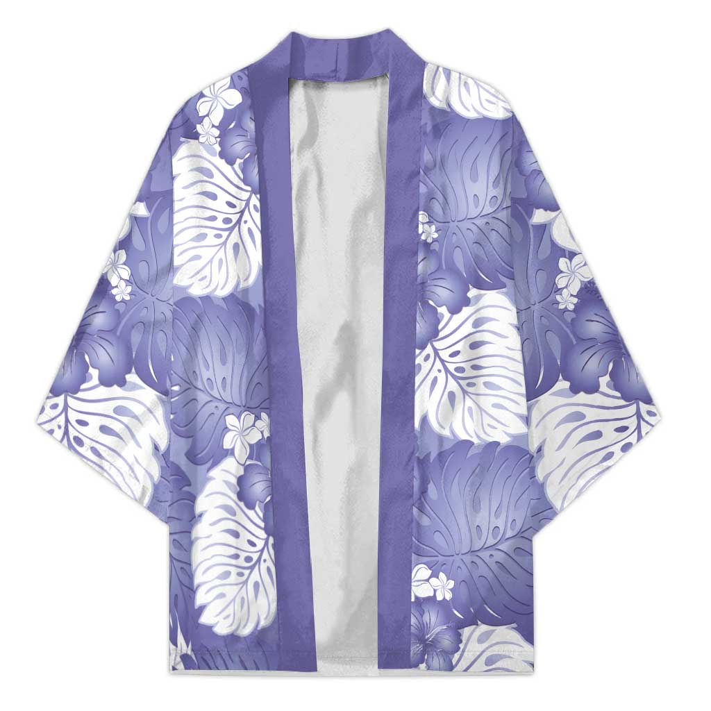 Purple Aloha Hawaii Kimono Monstera Hibiscus Plumeria Seamless Vibes LT14 Unisex Purple - Polynesian Pride