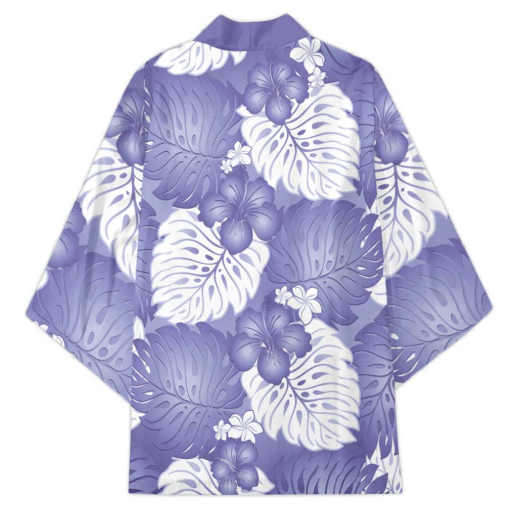 Purple Aloha Hawaii Kimono Monstera Hibiscus Plumeria Seamless Vibes LT14 - Polynesian Pride