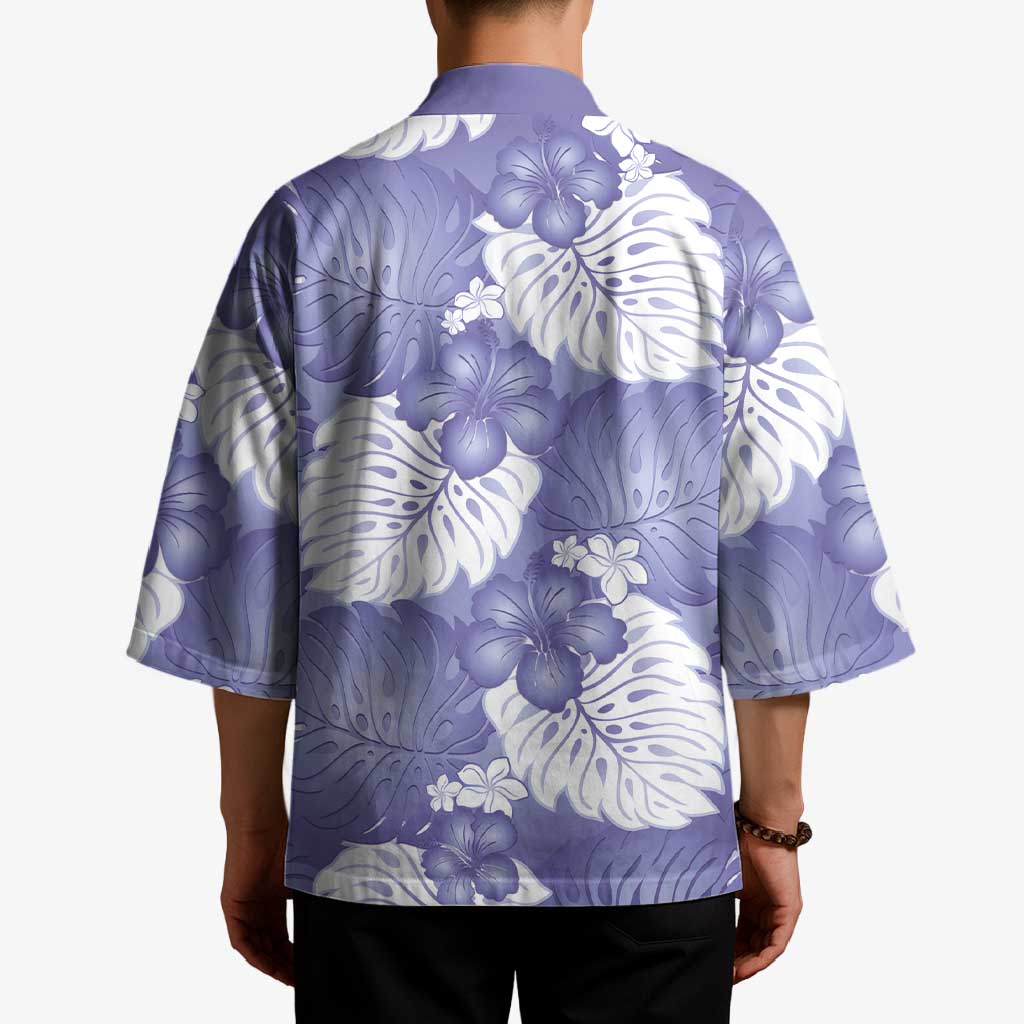 Purple Aloha Hawaii Kimono Monstera Hibiscus Plumeria Seamless Vibes LT14 - Polynesian Pride