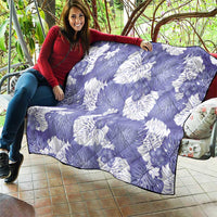 Purple Aloha Hawaii Quilt Monstera Hibiscus Plumeria Seamless Vibes - Polynesian Pride