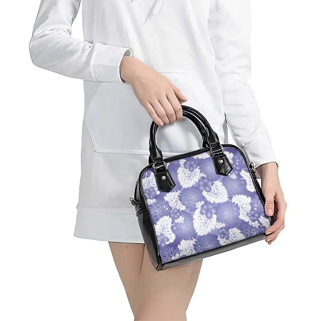 Purple Aloha Hawaii Shoulder Handbag Monstera Hibiscus Plumeria Seamless Vibes - Polynesian Pride