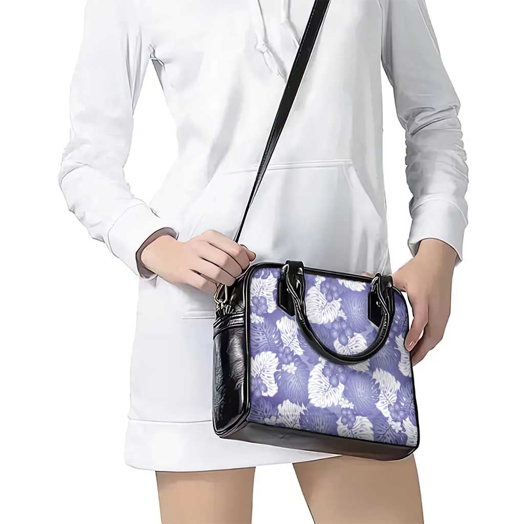 Purple Aloha Hawaii Shoulder Handbag Monstera Hibiscus Plumeria Seamless Vibes - Polynesian Pride
