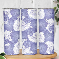 Purple Aloha Hawaii Skinny Tumbler Monstera Hibiscus Plumeria Seamless Vibes LT14 - Polynesian Pride