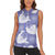 Purple Aloha Hawaii Women Sleeveless Polo Shirt Monstera Hibiscus Plumeria Seamless Vibes - Polynesian Pride