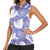 Purple Aloha Hawaii Women Sleeveless Polo Shirt Monstera Hibiscus Plumeria Seamless Vibes - Polynesian Pride